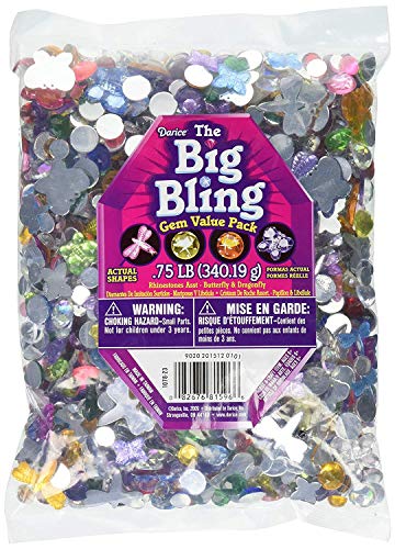 Product Cover Darice 1078-23 Big Bling Shapes Gem Value Pack Rhinestone, Multicolor