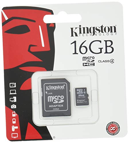 Product Cover Kingston 16 GB Class 4 MicroSDHC Flash Card with SD Adapter SDC4/16GB