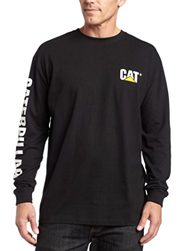 Product Cover Caterpillar Men's Trademark Banner Long Sleeve T-Shirt (Regular and Big & Tall Sizes), Black, Medium