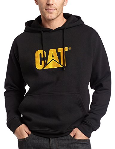Product Cover Caterpillar Men's Tall Trademark Hooded Sweatshirt (Regular and Big Sizes), Black, X Large
