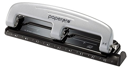Product Cover PaperPro inPRESS 12 Reduced Effort Three-Hole Punch, Silver/Black (2101)