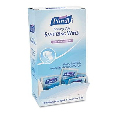 Product Cover PURELL Cottony Soft Hand Sanitizing Wipes, 120 Individually Wrapped Wipes in Self-Dispensing Display Box - 9027-12