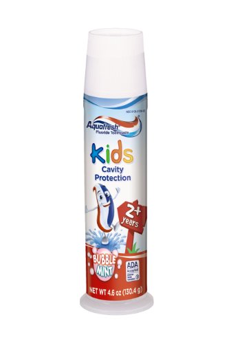 Product Cover Aquafresh Kids Pump Cavity Protection Bubble Mint Fluoride Toothpaste for Cavity Protection, 4.6 ounce, Pack of 6