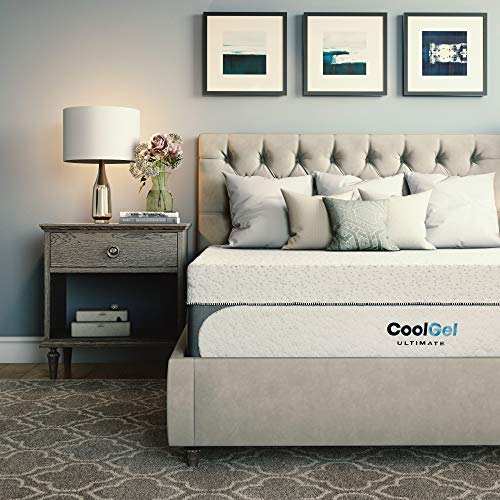 Product Cover Classic Brands Cool Gel 1.0 Ultimate Gel Memory Foam 14-Inch Mattress with BONUS Pillow , Full, White