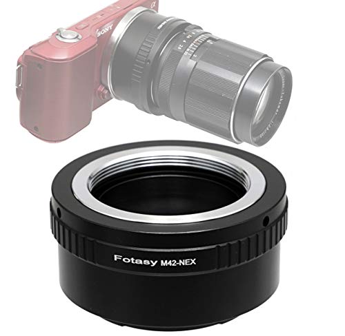 Product Cover Fotasy Copper Adjustable M42 Lens to Sony E-Mount Adapter, 42mm Screw Mount to Sony E-Mount Adapter, M42 to E Mount, fit Sony NEX-7 a3000 a3500 a5000 a5100 a6000 a6100 a6300 a6400 a6400 a6500 a6600