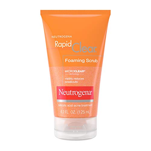 Product Cover Neutrogena Rapid Clear Foaming Exfoliating Facial Scrub with Salicylic Acid Acne Medicine For Breakouts and Acne-Prone Skin, 4.2 fl. oz