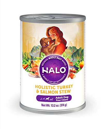 Product Cover Halo Natural Wet Dog Food, Turkey & Salmon Stew, 13.2 oz Can (Pack of 6)