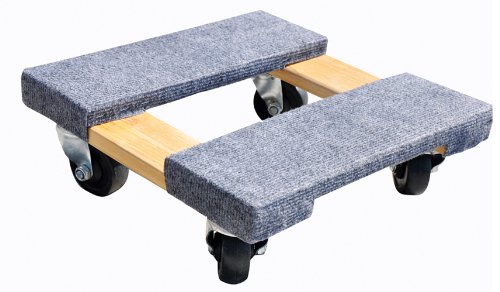 Product Cover Milwaukee Hand Trucks 33815 Gleason Carpeted End Furniture Dolly, 800 Lb, L X 15 in W, Hardwood