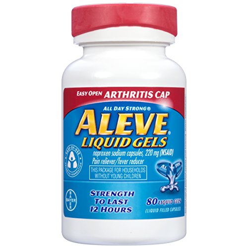 Product Cover Aleve Liquid Gels with Easy Open Arthritis Cap, Naproxen Sodium, 220mg (NSAID) Pain Reliever/Fever Reducer, 80 Count