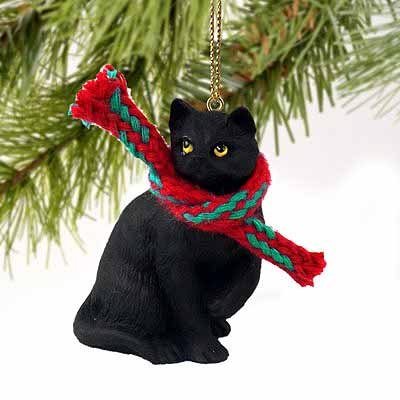 Product Cover Conversation Concepts 1 X Tiny Ones Black Cat Ornament w/Scarf