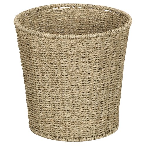 Product Cover Household Essentials ML-5692 Woven Seagrass Wicker Waste Bin - for Bathrooms and Bedrooms - Natural