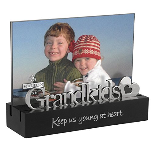 Product Cover Malden International Designs Grandkids Desktop Expression with Silver Word Attachment Picture Frame, 4x6, Black