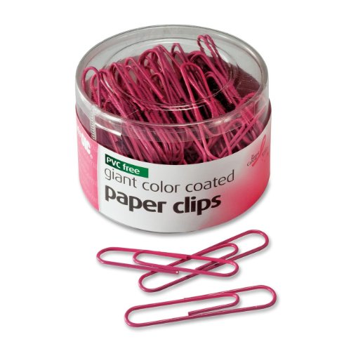 Product Cover Officemate Breast Cancer Awareness PVC Free Giant Color Coated Paper Clips, 80per Tub, Pink (08908)