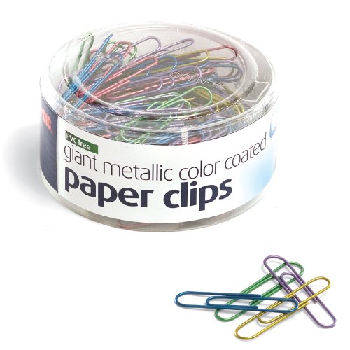 Product Cover Officemate PVC-Free Assorted Color Coated Giant Paper Clips, 200 per Tub (97226)