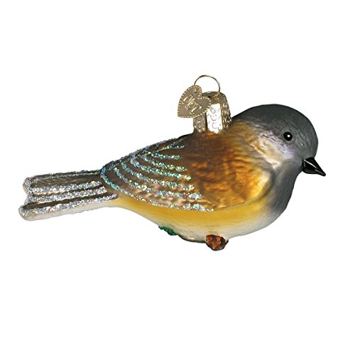 Product Cover Old World Christmas Bird Watcher Collection Glass Blown Ornaments for Christmas Tree Black-Capped Chickadee