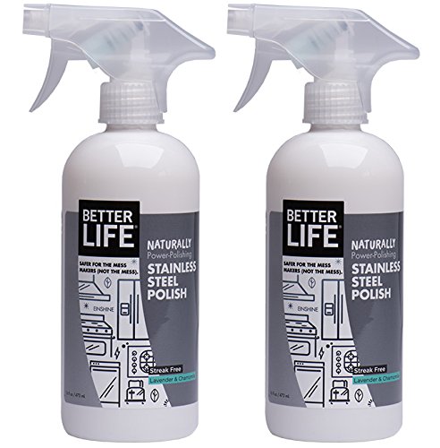 Product Cover Better Life Natural Streak Free Stainless Steel Polish, Lavender and Chamomile, 16 Ounces (Pack of 2), 24184