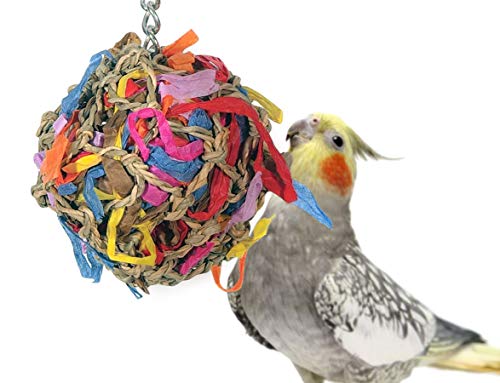 Product Cover Sweet Feet and Beak Bird Toys Super Shredder Ball - Keeps Your Pet Bird Busy for Weeks Foraging for Hidden Treasures - Non-Toxic - Easy to Install - for Small Sized Birds - 3 inch Diameter