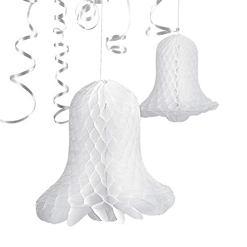 Product Cover Fun Express - Small Tissue Wedding Bells for Wedding - Party Decor - Hanging Decor - Tissue - Wedding - 12 Pieces