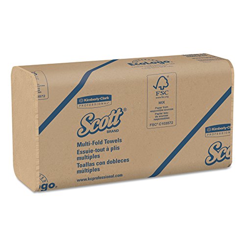 Product Cover Scott 01801 Multi-Fold Towels, 100% Recycled, 9 1/5x9 2/5, Natural, 250 per Pack (Case of 16 Packs)