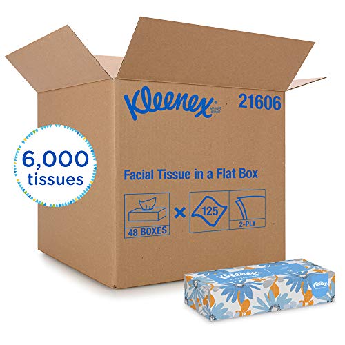 Product Cover Kleenex 21606CT White Facial Tissue, 2-Ply, Pop-Up Box, 125 Sheets (Case of 48)