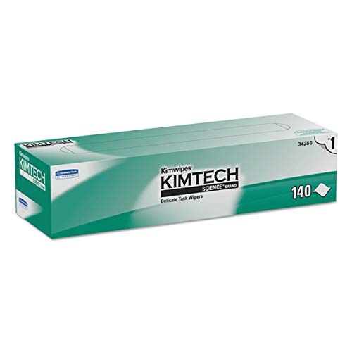 Product Cover Kimtech 34256CT Kimwipes Delicate Task Wipers, 1-Ply, 14 7/10 x 16 3/5, 140 per Box (Case of 15 Boxes)