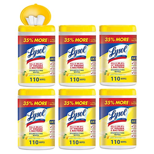 Product Cover Lysol 19200788496 Disinfecting Wipes, Lemon & Lime Blossom, 660ct (6X110ct), Packaging May Vary