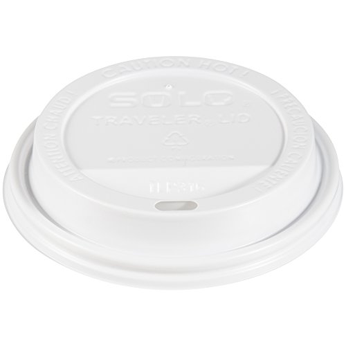 Product Cover Solo TLP316-0007 White Traveler Plastic Lid - For Solo Paper Hot Cups (Case of 1000)