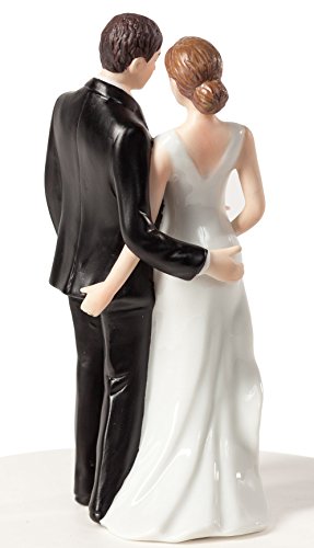 Product Cover Wedding Collectibles Funny Sexy Tender Touch Wedding Cake Topper with Bride and Groom | Fun, Sexy, Humorous Figurine | Fine Porcelain | 5.25 Inches