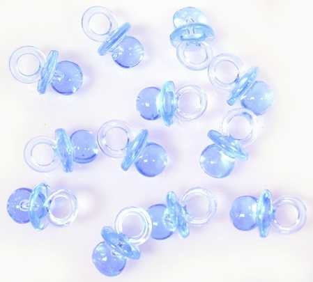 Product Cover Small Blue Acrylic Baby Pacifier Baby Shower Favors - 144 Pieces