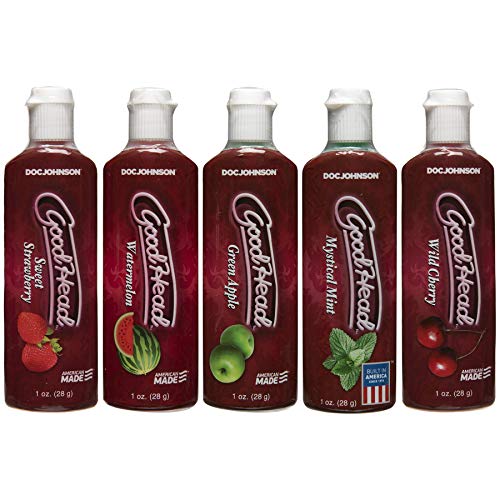 Product Cover Doc Johnson Goodhead, Variety Pack of 5 Flavors, 1-ounce Bottles in 5-count Package
