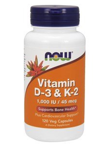 Product Cover Now Foods Vitamin D-3 and K-2 - 120 Vcaps ( Multi-Pack)