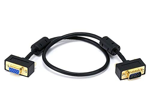 Product Cover Monoprice 1.5ft Ultra Slim SVGA Super VGA 30/32AWG M/F Monitor Cable w/ ferrites (Gold Plated Connector)