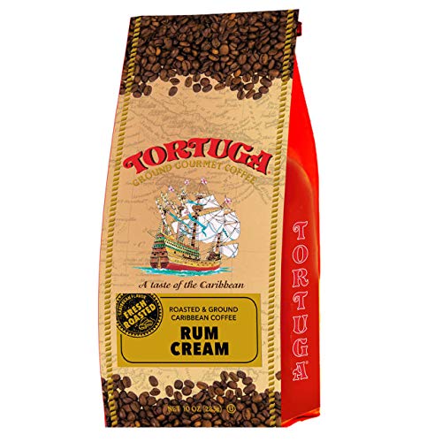 Product Cover TORTUGA Caribbean Rum Cream Flavored Coffee- Roasted and Ground Coffee 10oz - The Perfect Premium Gourmet Gift for Gift Baskets, Parties, Holidays, and Birthdays