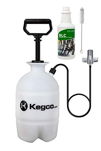 Product Cover Kegco Deluxe Hand Pump Pressurized Keg Beer Cleaning Kit PCK with 32 Ounce National Chemicals Beer Line Cleaner