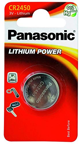 Product Cover Panasonic CR2450 Lithium Battery 3V (5 Batteries Per Pack)