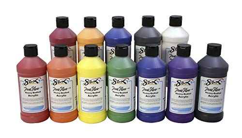 Product Cover Sax True Flow Heavy Body Acrylic Paint Set, Pints, Assorted Colors, Set of 12 - 439304