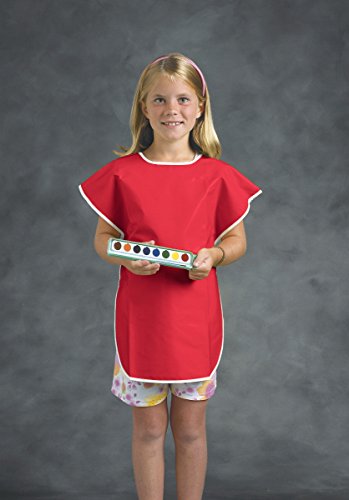Product Cover School Smart Vinyl Art Smock Apron, 22 x 16 Inches, Red