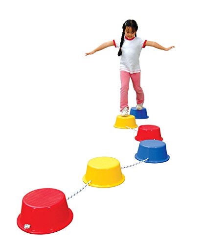 Product Cover School Smart Stepping Buckets Balance Builders - 5 x 12 inch - Set of 6 - 2 Each of 3 Primary Colors - 018901