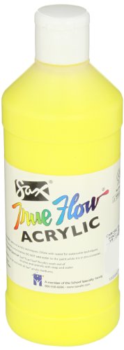 Product Cover Sax True Flow Heavy Body Acrylic Paint, 1 Pint, Chrome Yellow