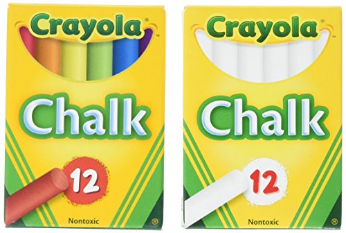 Product Cover Crayola Non-Toxic White Chalk(12 ct box)and Colored Chalk(12 ct box) Bundle