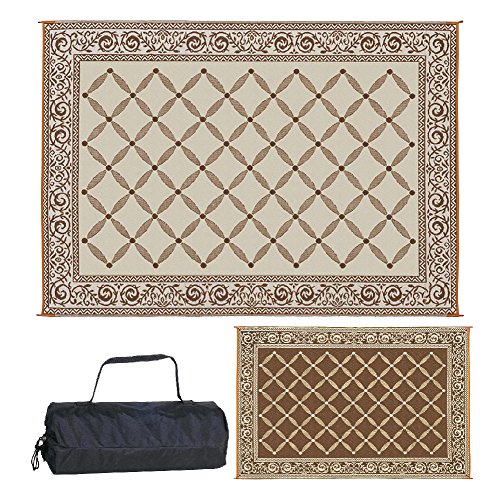 Product Cover Reversible Mats 119127 Outdoor Patio 9-Feet x 12-Feet, Brown/Beige RV Camping Mat