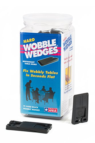 Product Cover WOBBLE WEDGES Stackable Interlocking Multi-Purpose Leveling Shims - Hard Black Plastic - 75 Pack - Level Furniture, Restaurant Tables, Appliances, Plumbing Fixtures, Tables, Fountains, and More