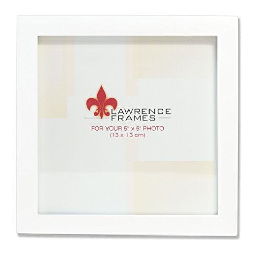 Product Cover Lawrence Frames White Wood Picture Frame, Gallery Collection, 5 by 5-Inch