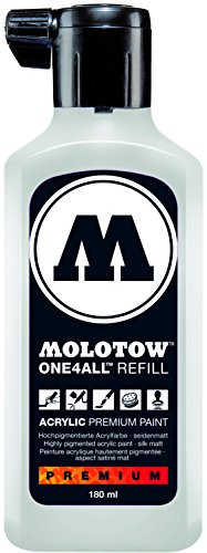 Product Cover Molotow ONE4ALL Acrylic Paint Refill, For Molotow ONE4ALL Paint Marker, Signal White, 180ml Bottle, 1 Each (692.160)