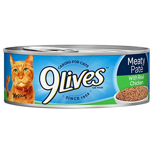 Product Cover 9Lives Meaty Paté With Real Chicken Wet Cat Food, 4/5.5-Ounce Cans (Pack Of 6)