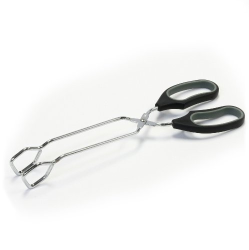 Product Cover Chef Craft Tongs with Off-set Working Ends, Black, 1-Piece, 12-Inch