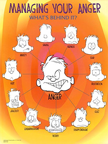 Product Cover Managing Your Anger Faces Emotions Motivational Poster Art Print 18 x 24 inches