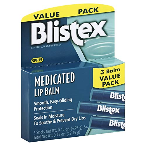 Product Cover Blistex Medicated Lip Balm SPF 15, 0.15 Ounce (Pack of 3)