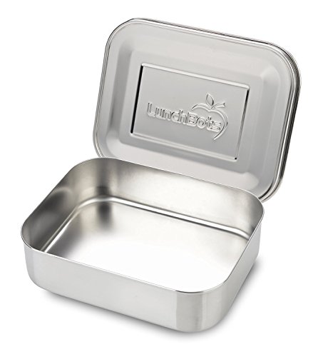 Product Cover LunchBots Medium Uno Stainless Steel Sandwich Container - Open Design for Wraps - Salads or a Small Meal - Eco-Friendly - Dishwasher Safe and BPA-Free - All Stainless