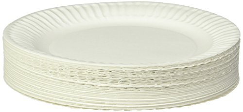 Product Cover Empress Uncoated Paper Plate, 9 Inches, White, Pack of 100 - 1004997